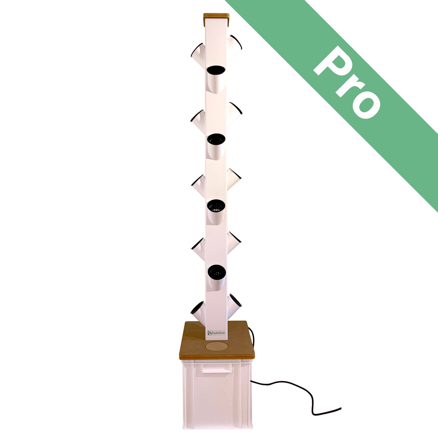 HydroTower im Pro-Set mit Zubehör EC-Messgerät hydroponischer Dünger, PH Minus und PH Messung Substrat EazyPlug Pumpe Netztöpfe Zeitschaltuhr