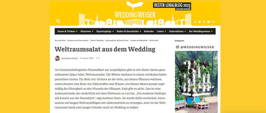 Weddingweiser berichtet über HydroTower